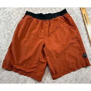 Prana Shorts Mens Large Orange Logo Outdoor Casual Athletic Lightweight